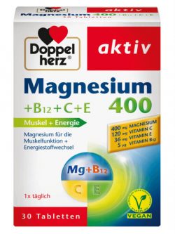 Viên uống Doppelherz Magnesium 400 mg + B12 + C + E, 30 viên