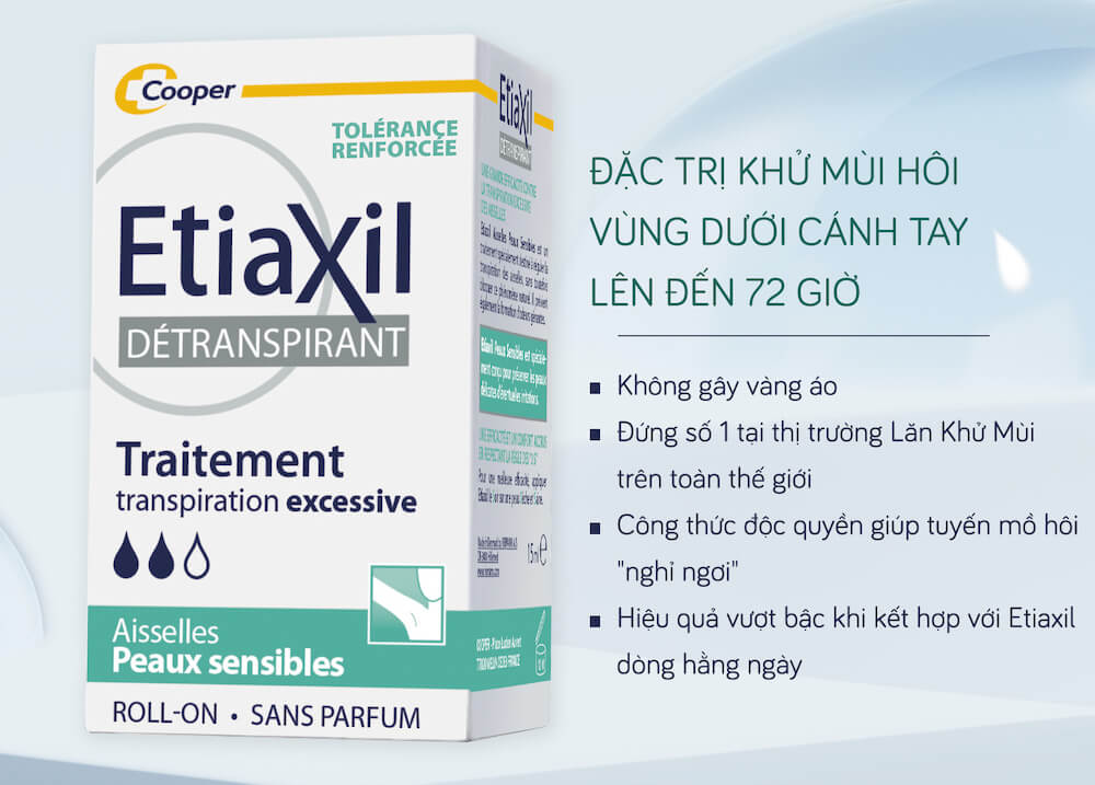 Lăn khử mùi Etiaxil Detranspirant Traitement 15ml
