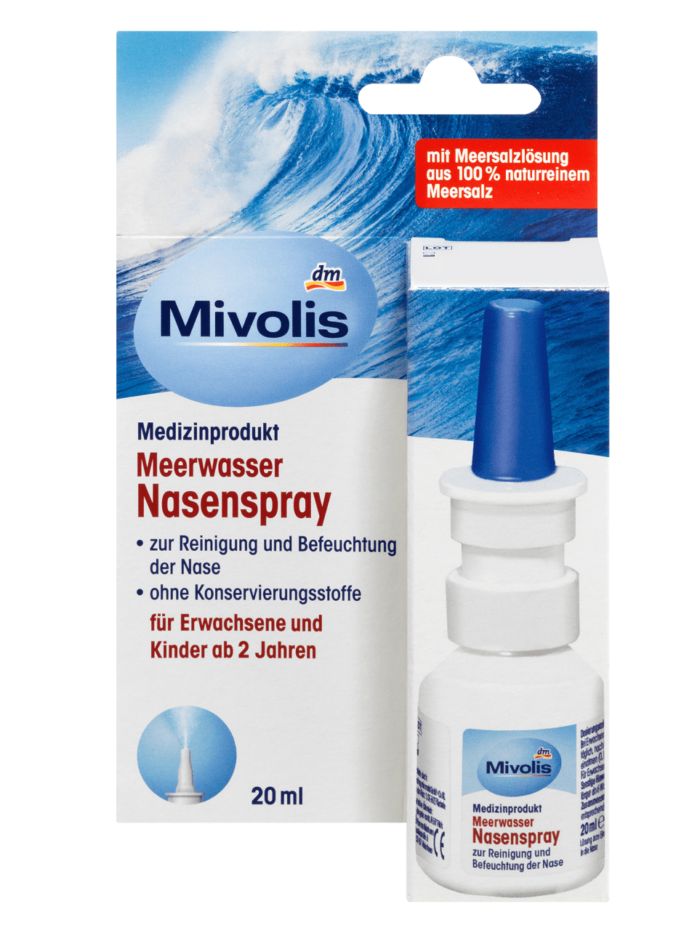 Xịt mũi muối biển Mivolis Nasenspray, dùng cho trẻ từ 1 tuổi, 20ml