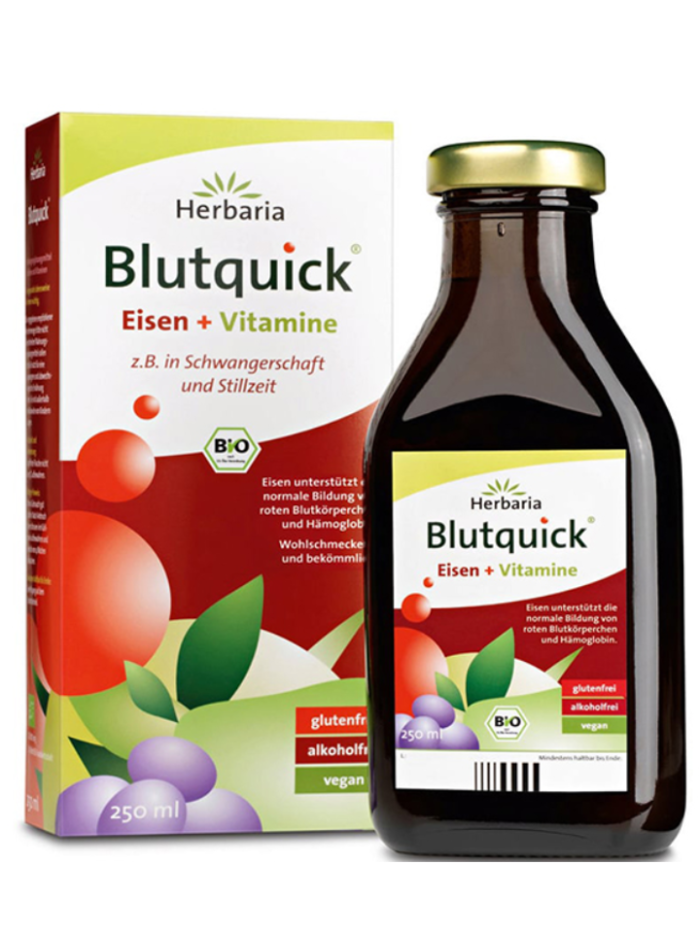 Siro sắt hữu cơ Herbaria Blutquick bổ sung sắt và vitamin, 250ml